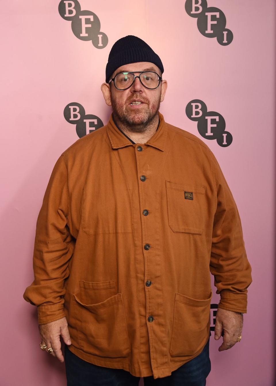 nick frost attends the bfi screening and qa for the worlds end 10th anniversary at bfi southbank on december 12, 2023 in london