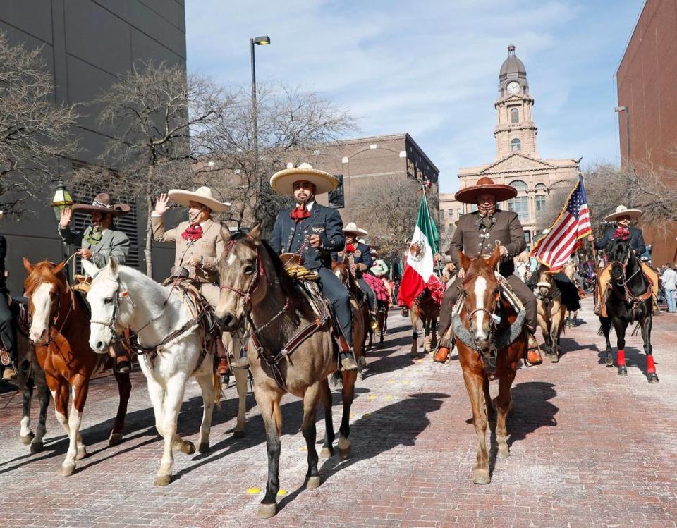 The Mexican Vaquero heritage was scattered through the event during the 2023 Fort Worth Stock Show and Rodeo parade in downtown Fort Worth, Texas, Saturday, Jan. 14, 2023. (Special to the Star-Telegram Bob Booth)