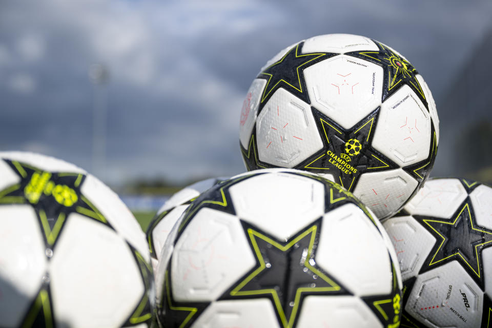 DORTMUND, GERMANY - SEPTEMBER 16: UEFA Champions League Ball during a training session on September 16, 2024 in Dortmund, Germany (Photo by Hendrik Deckers/Borussia Dortmund via Getty Images)