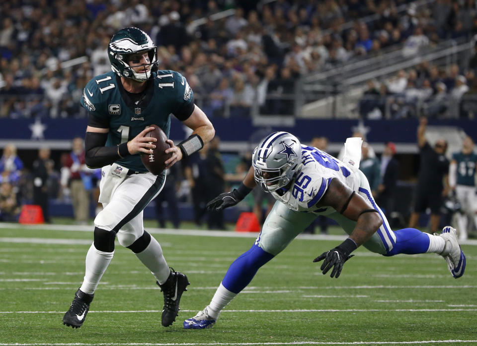 Carson Wentz had little trouble with the Cowboys. (AP)