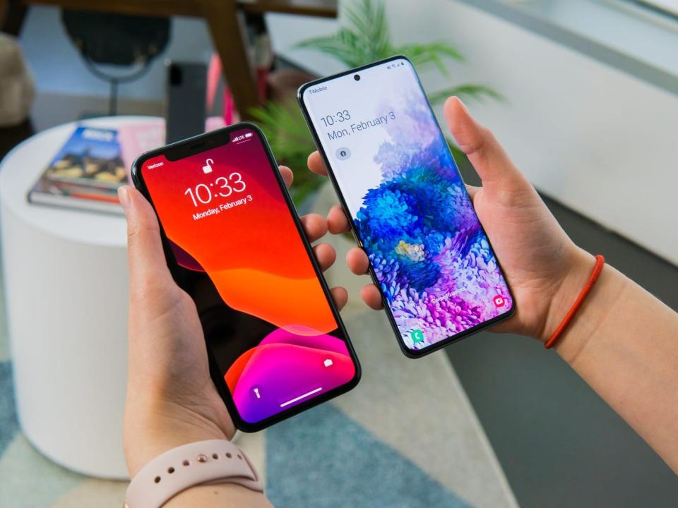 galaxy s20 vs iphone 11 pro