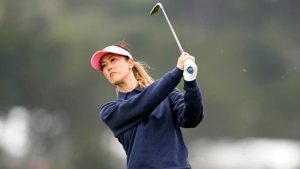 Michelle Wie West watches her shot on the seventh hole during the second round. - Darron Cummings/AP