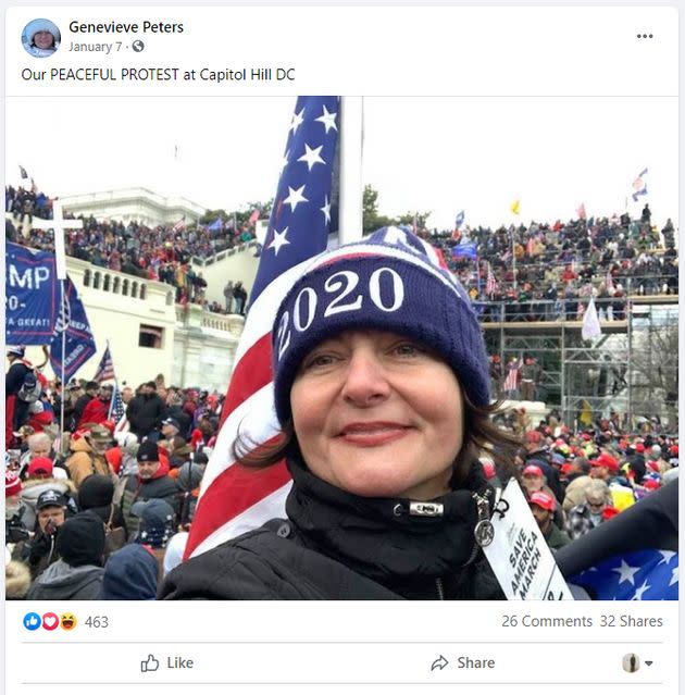 Genevieve Peters, a right-wing activist who is now an elections trainer and poll worker recruiter in Michigan, has said the 2020 election was “stolen” and “fraudulent” and was present on restricted Capitol grounds on Jan. 6, 2021. (Photo: Facebook)