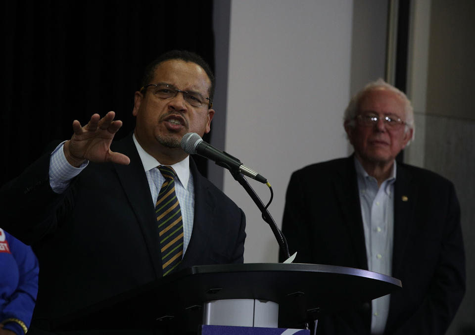 Rep. Keith Ellison (D-Minn.), left, is a longtime ally of Sen. Bernie Sanders (I-Vt.). (Photo: Alex Wong/Getty Images)