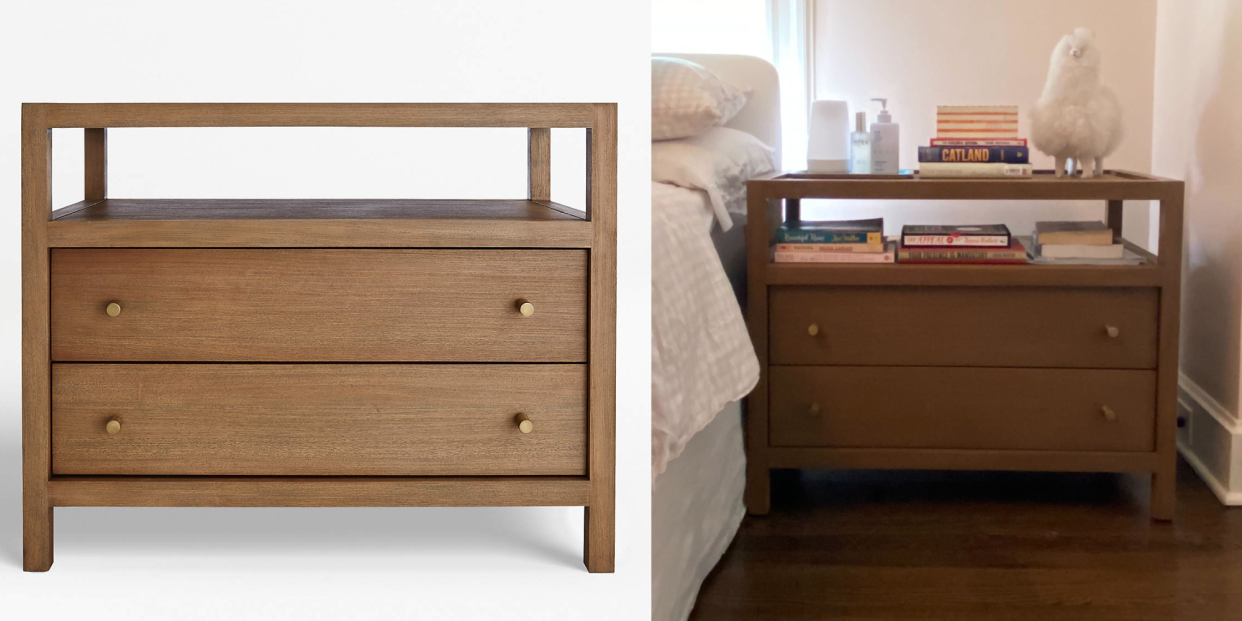 <p><a href="https://go.redirectingat.com?id=74968X1596630&url=https%3A%2F%2Fwww.crateandbarrel.com%2Fkeane-driftwood-charging-nightstand%2Fs592611&sref=https%3A%2F%2Fwww.housebeautiful.com%2Fshopping%2Ffurniture%2Fg61899478%2Fbest-nightstands-tested-review%2F" data-i13n="elm:affiliate_link;elmt:premonetized" rel="sponsored" target="_blank" data-ylk="slk:Shop Now;elm:affiliate_link;elmt:premonetized;itc:0;sec:content-canvas" class="link rapid-noclick-resp rapid-with-clickid etailiffa-link">Shop Now</a></p> <p>Keane Driftwood Charging Nightstand</p> <p>crateandbarrel.com</p> <p>$599.00</p><span class="copyright">Courtesy of House Beautiful</span>