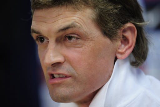 Vilanova durante una rueda de prensa el 16 de julio de 2013 en Joan Despi, Barcelona.