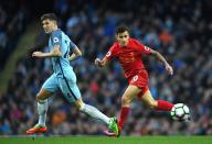 <p>Coutinho claims the ball in midfield </p>