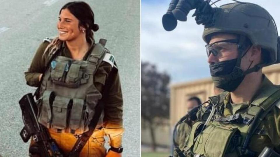 以色列女上尉德瓦克（圖左）在遭攻擊初期與羅恩上尉（圖右）擊殺22名哈瑪斯份子。（圖／翻攝自Twitter@Heroiam_Slava）