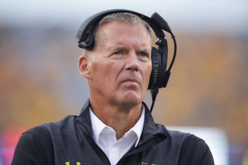 Randy Edsall was UConn's coach from 1999-2010. He then coached at Maryland from 2011-2015. (AP Photo/Raymond Thompson)