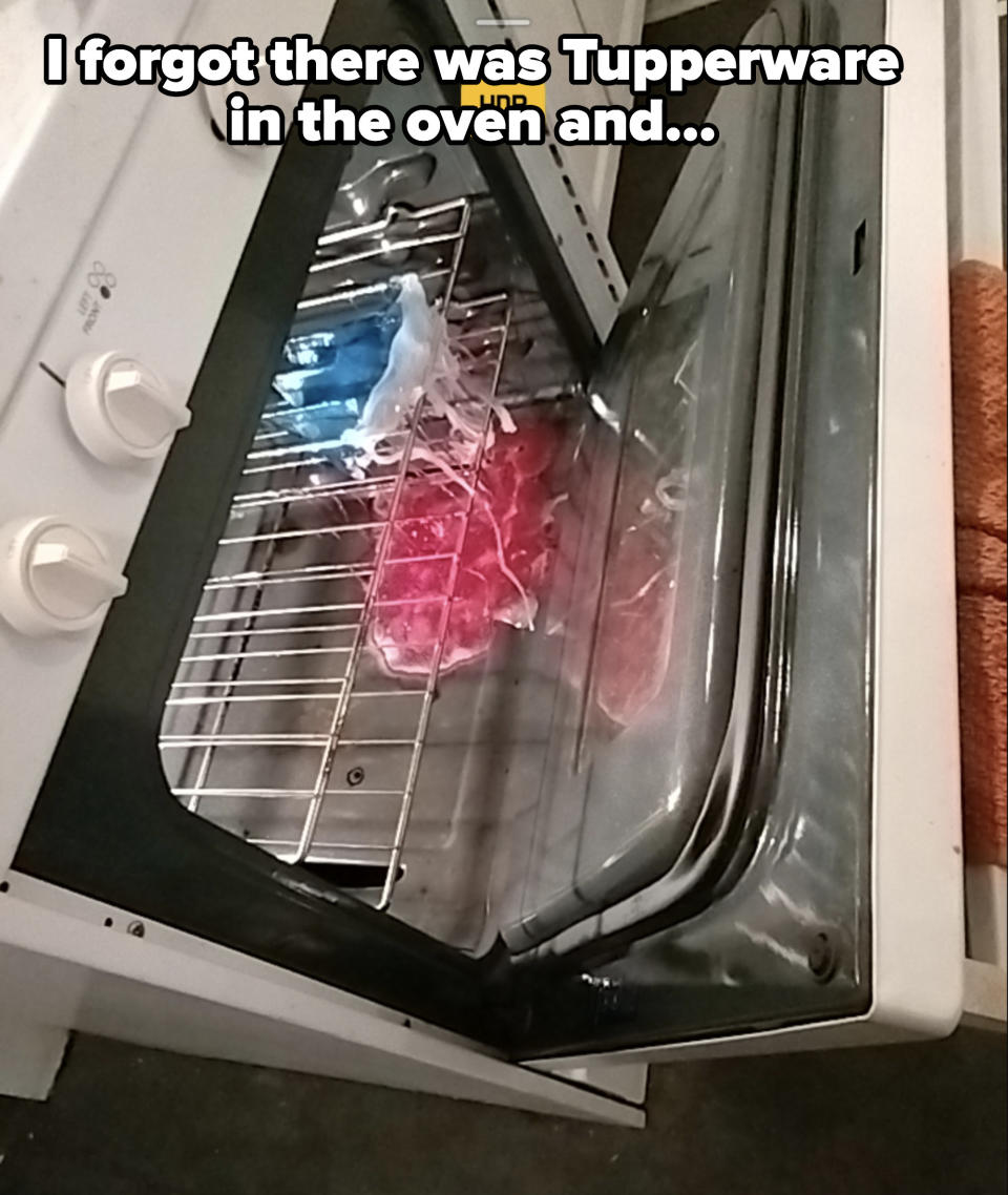 Tupperware that melted in the oven