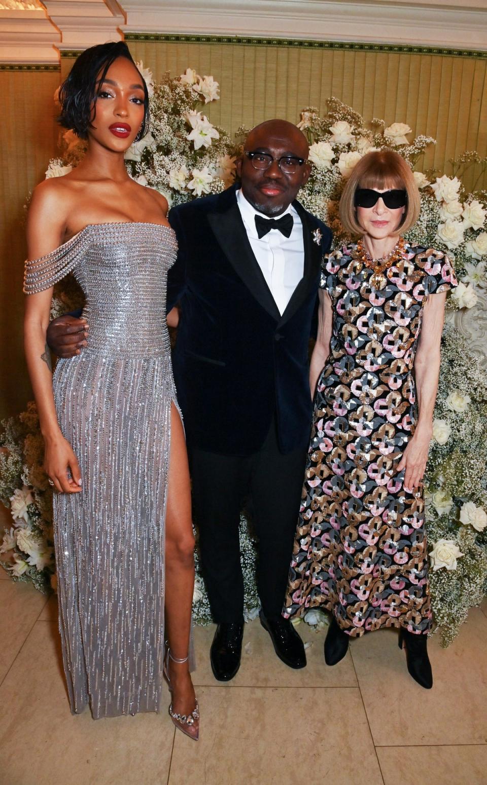 Jourdan Dunn, Edward Enninful and and Anna Wintour at  British Vogue And Tiffany & Co’s  Fashion and Film Party (Dave Benett/Getty Images)