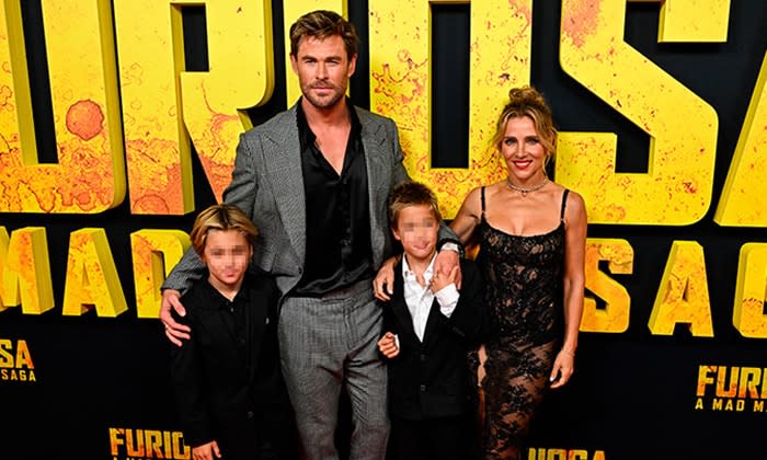 Elsa Pataky con Chris Hemsworth y sus hijos