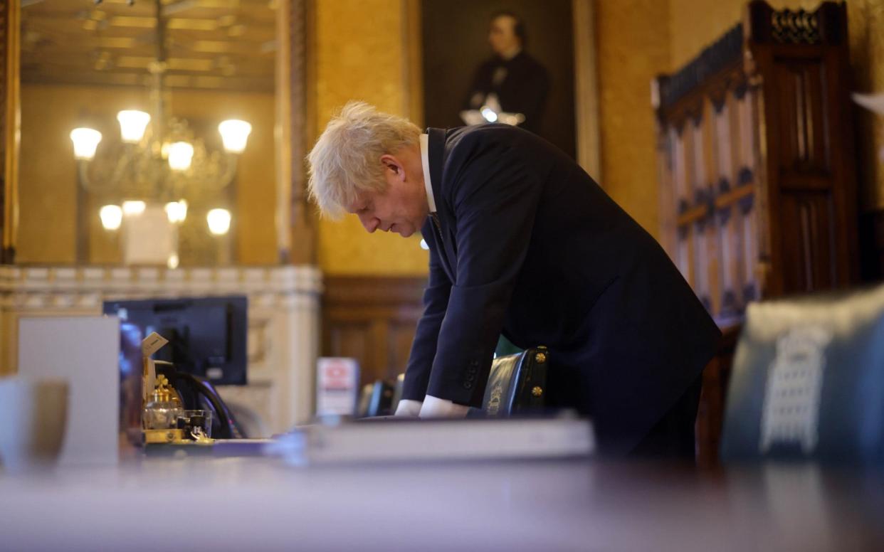 Boris Johnson Prepares for PMQs  -  Andrew Parsons/Number 10 Downing Street