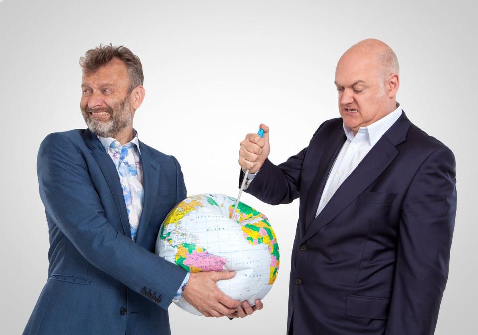 Hugh Dennis and Dara Ó Briain (BBC/Angst/Steve Brown)