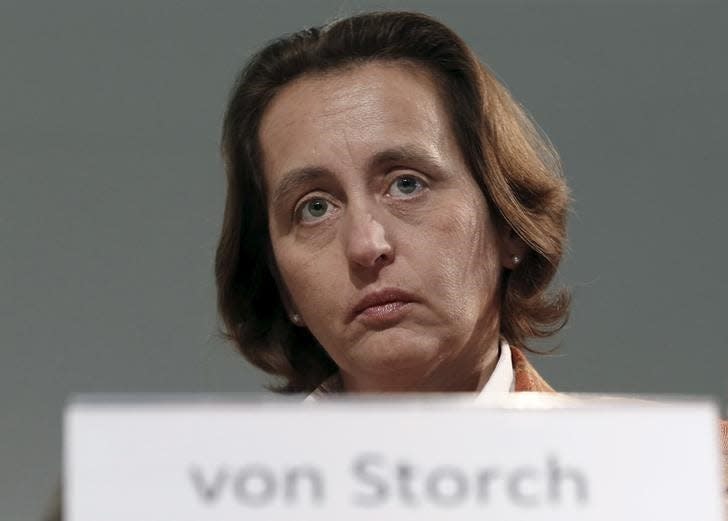 Beatrix von Storch, deputy spokeswoman of the right-wing Alternative for Germany (AfD) party, attends the party congress in Hannover, November 28, 2015. REUTERS/Axel Schmidt