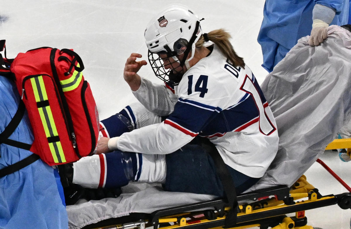 Team USA wins Olympic womens hockey opener in odd ending after Brianna Decker stretchered off ice
