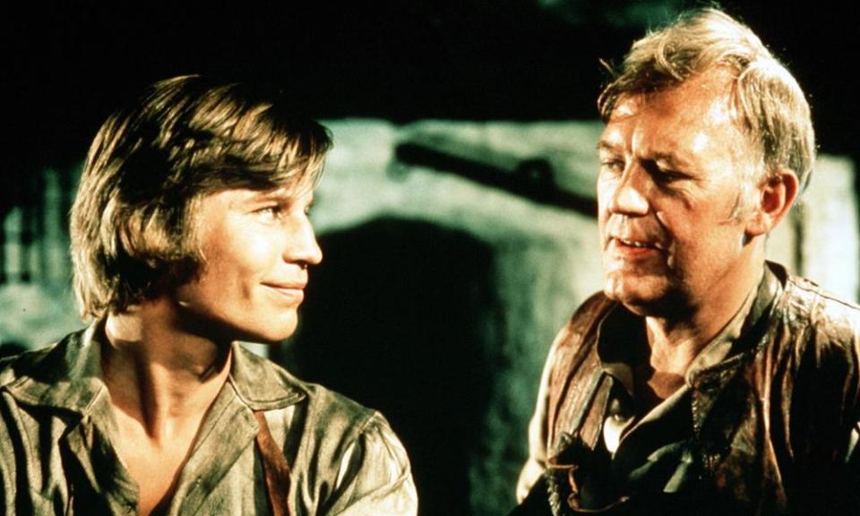 Joss Ackland, right, as Joe Gargery with Michael York as Pip in the 1974 ITV television film of Great Expectations.