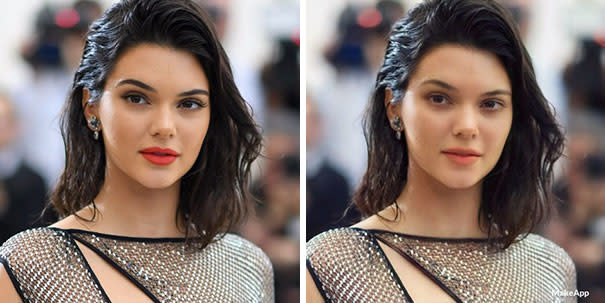 <p>Est-ce sa jumelle ? Avec ou sans maquillage, Kendall Jenner est toujours aussi belle. </p>