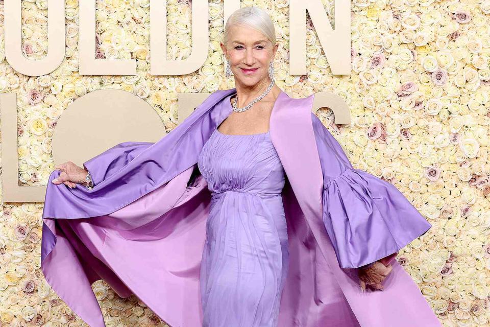 <p>Monica Schipper/GA/The Hollywood Reporter via Getty</p> Helen Mirren at the 2024 Golden Globes