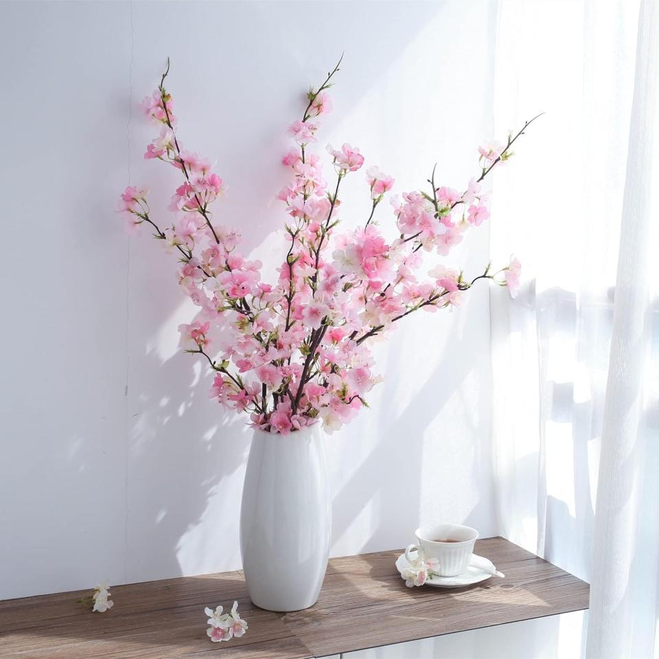 YUYAO Cherry Blossom Artificial Flowers,4pcs