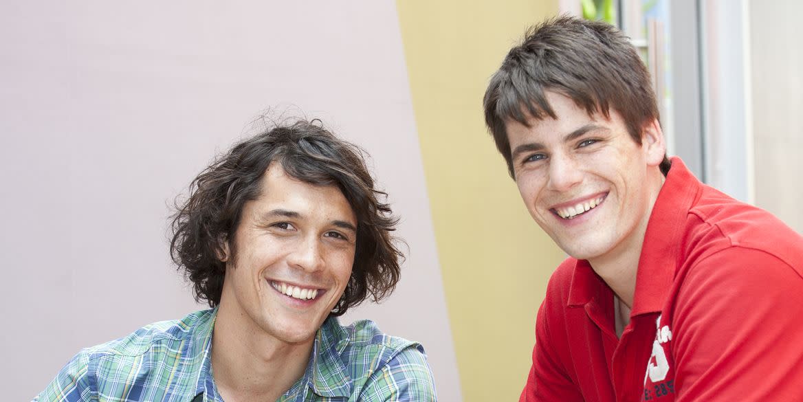 bob morley and james mason as aidan foster and chris pappas in neighbours