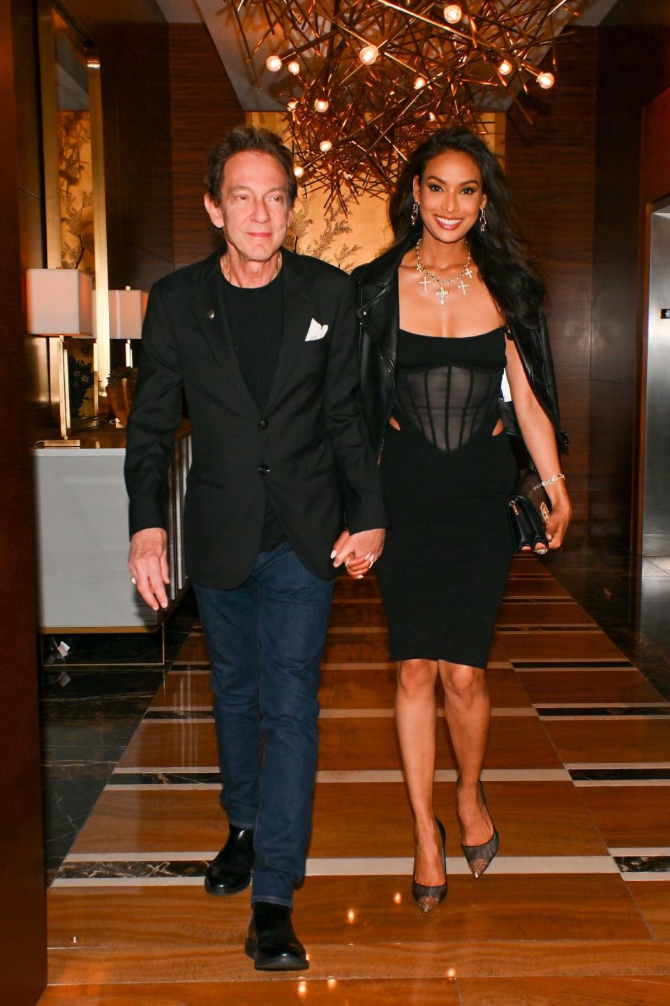 Michael Jackson lawyer John Branca and Jamaican supermodel Kamini Chinloy attending the Grammys. 05 Feb 2023 Pictured: John Branca, Kamini Chinloy.