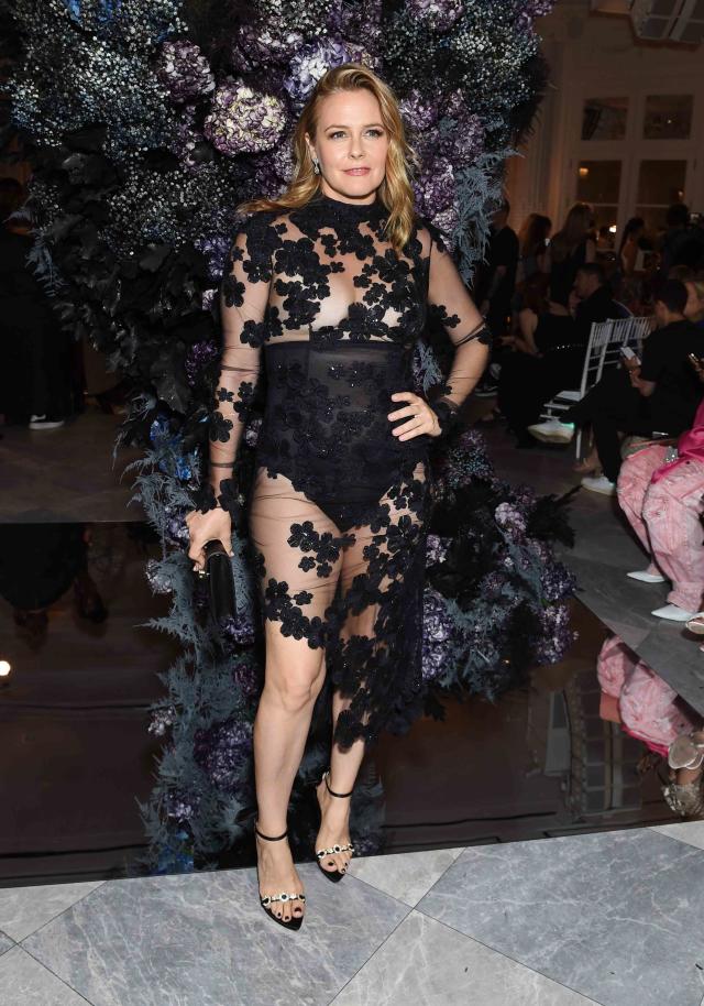 Alicia Silverstone Wore High-Waisted Underwear and No Bra Beneath Her Sheer  Gown at NYFW - Yahoo Sports