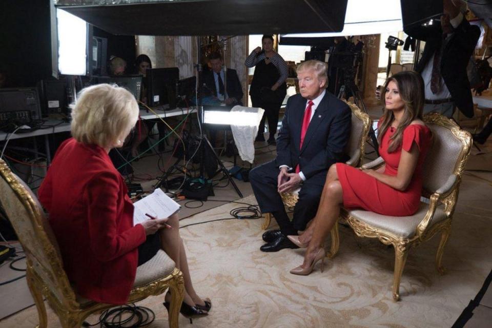 Donald Trump and wife Melania being interviewed on 13 November 2016 by Lesley Stahl on 60 Minutes (60 Minutes/CBS)