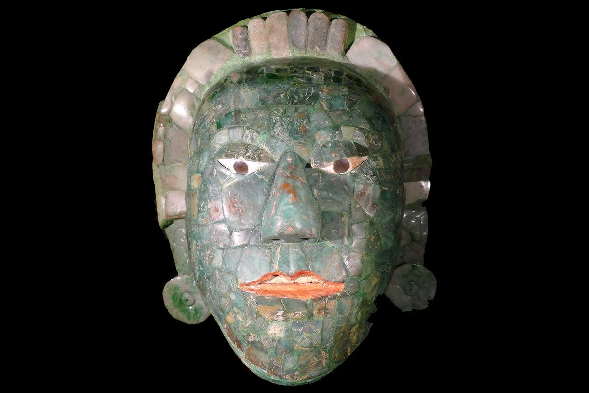 Maya royalty: probable conquerors burned the kingdom’s sacred regalia, including a jade death mask much like this one  (Bernard DuPont)
