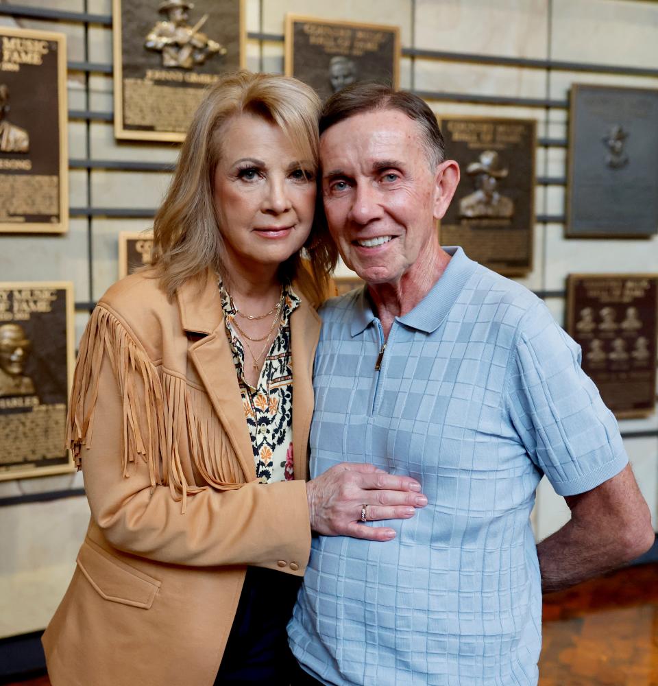 Patty Loveless and Joe Galante attend the new exhibition opening of Patty Loveless: No Trouble with the Truth, at Country Music Hall of Fame and Museum on August 22, 2023 in Nashville, Tennessee.