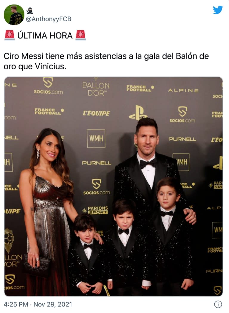 Los mejores memes que dejó la ceremonia de premiación del Balón de Oro