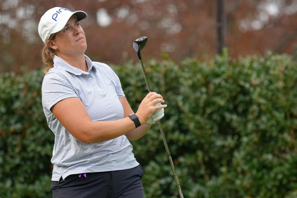 Lauren Coughlin of the United States hits her tee shot on the 8th hole during the first round of the TOTO Japan Classic at the Taiheiyo Club’s Minori Course on November 2, 2023 in Omitama, Ibaraki, Japan. (Photo by Yoshimasa Nakano/Getty Images)