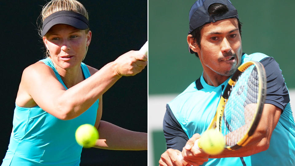 Pictured left to right are Aussie tennis stars Maddison Inglis and Jason Kubler.