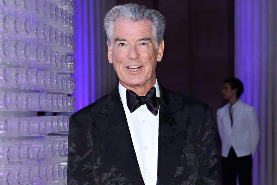 <p>Cindy Ord/MG23/Getty</p> Pierce Brosnan in May