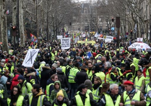 'Switch off your telly. Come and meet us': thousands of 'yellow vest' demonstrators marched in Paris