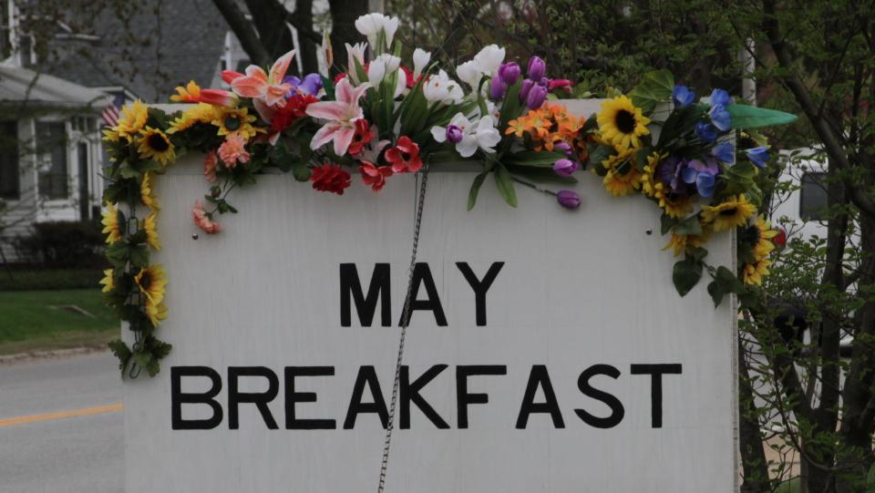 A welcome sign for the 2011 May Breakfast at Greenwood Community Church in Warwick.