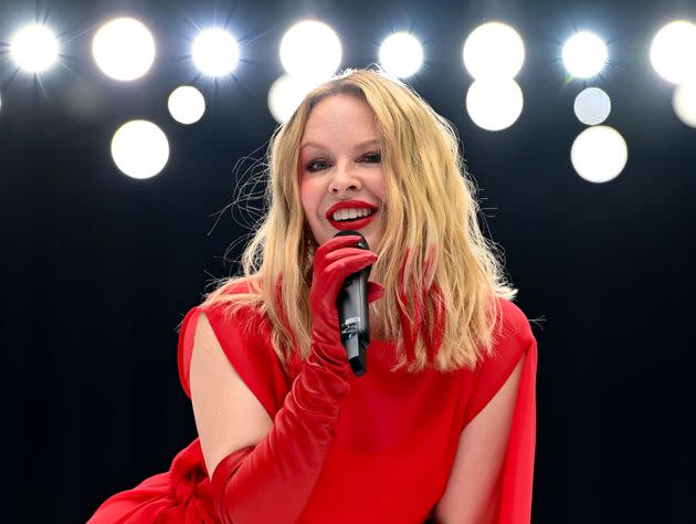  Kylie Minogue performing on stage at Capital's Summertime Ball 2023