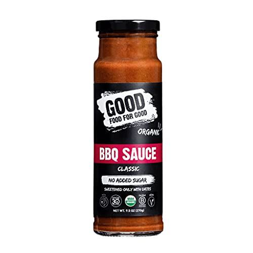 3) Good Food For Good Organic Classic BBQ Sauce, No Added Sugar, Whole30 Approved, 9.5 Oz