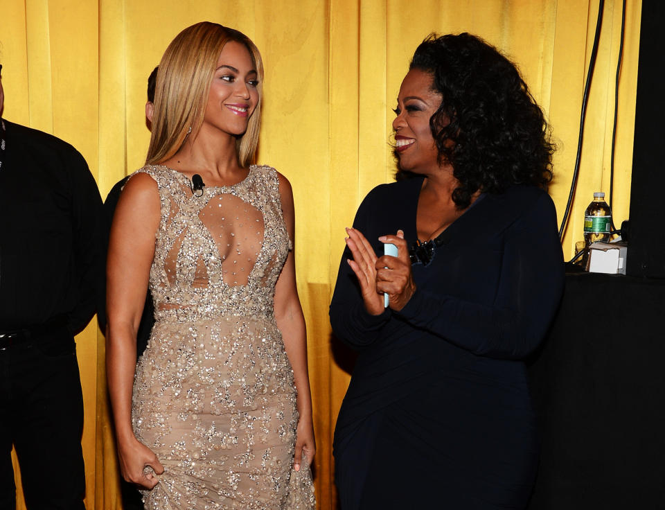 NEW YORK, NY - FEBRUARY 12:  Beyonce and Oprah Winfrey attend the HBO Documentary Film 'Beyonce: Life Is But A Dream' New York Premiere at the Ziegfeld Theater on February 12, 2013 in New York City.  (Photo by Larry Busacca/Getty Images for Parkwood Entertainment)