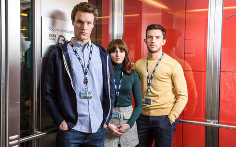 Hugh Skinner, Ophelia Lovibond and Jonathan Bailey - Credit: BBC