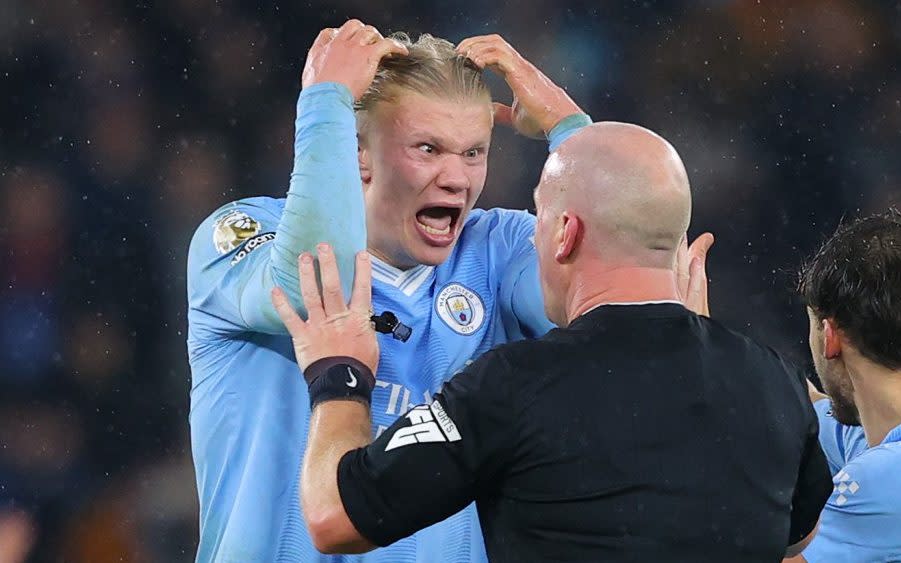 Erling Haaland vs Simon Hooper - Erling Haaland’s referee fury: What happened and why Man City should feel robbed