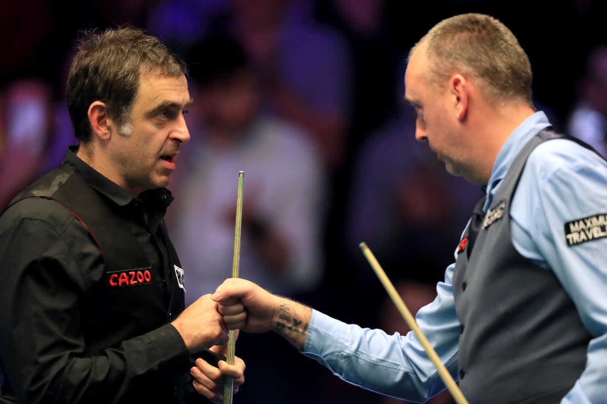 Mark Williams beat Ronnie O’Sullivan 6-5 in their Masters quarter-final at Alexandra Palace (Bradley Collyer/PA) (PA Wire)