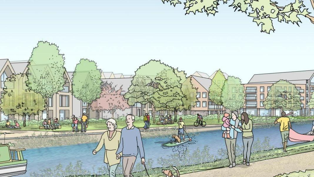 An artist impression of the new riverside development