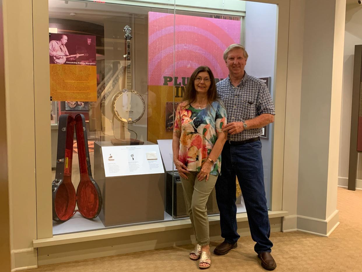 Collectors Aaron and Darlene Carr have provided the new instrument on display at the Earl Scruggs Center.