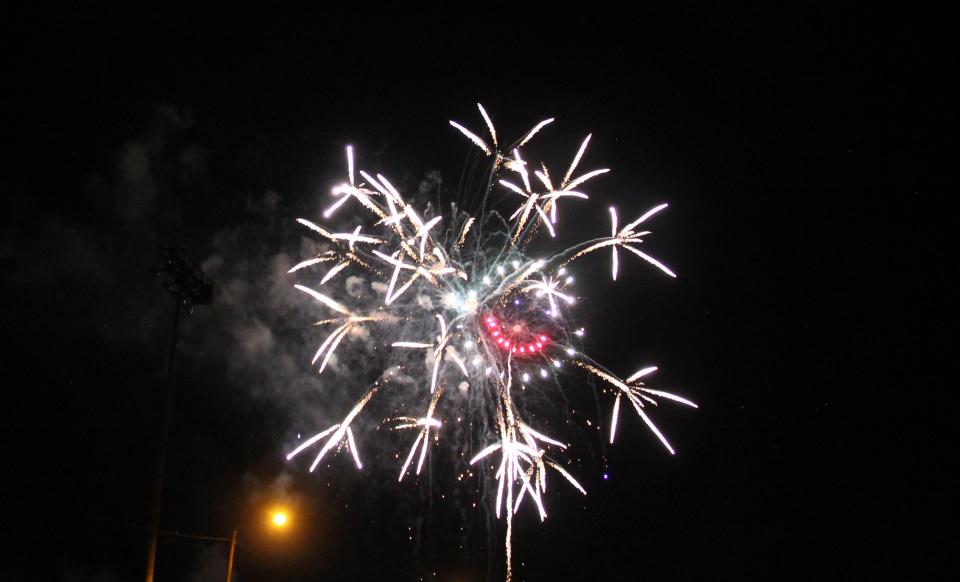 The City of Alamogordo held its Fourth of July fireworks display at Griggs Field on July 4, 2021. The fireworks were shot from the far east side of the field.