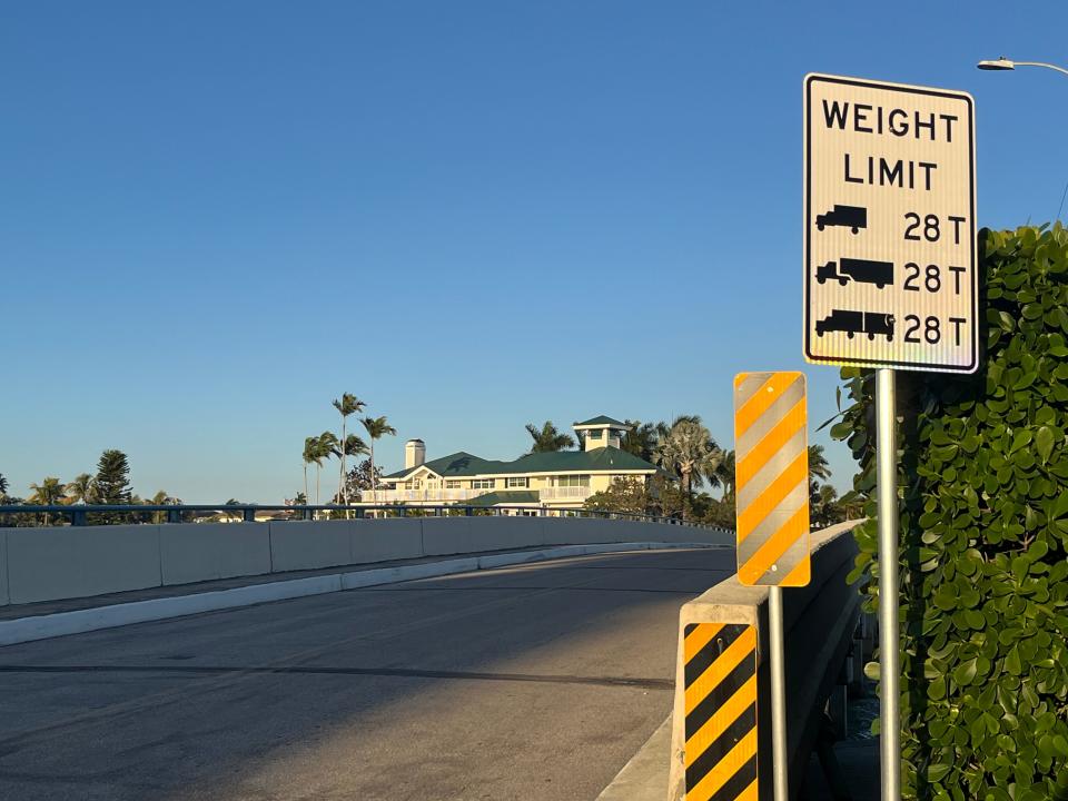 Florida Department of Transportation reduced the maximum load capacity on the Caxambas Court bridge to 28 tons from 38 tons after its last inspection.
