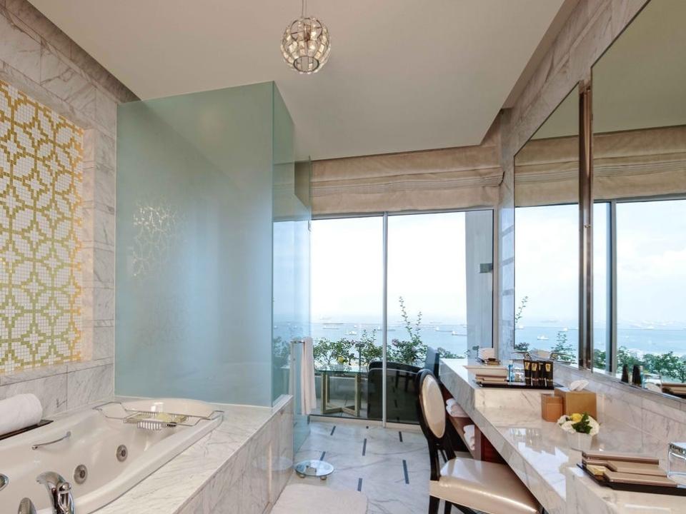 The bathroom in the chairman suite at Marina Bay Sands.