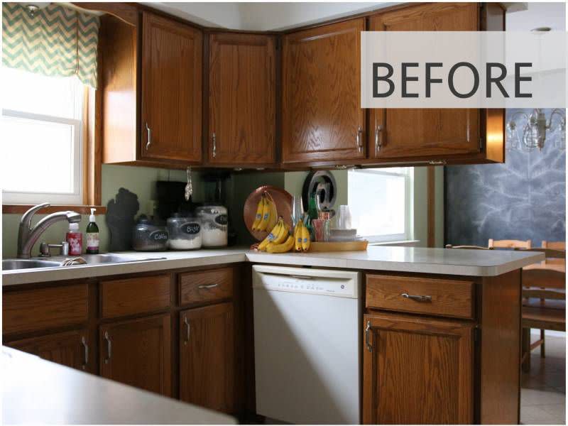 Before: Kitchen Cabinet Makeover With Only Paint