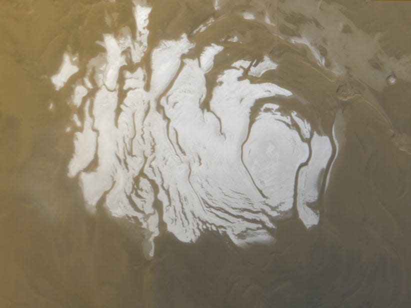 mars ice cap south pole southern