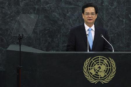 Vietnam's Prime Minister Nguyen Tan Dung addresses the 68th United Nations General Assembly at U.N. headquarters in New York, September 27, 2013. REUTERS/Eduardo Munoz